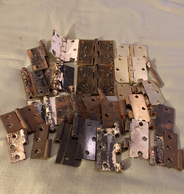 Vintage Salvage Door Hinges Cast Iron, Brass, etc.
