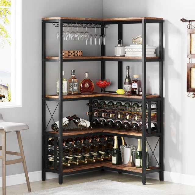 Wine Rack Mua Tribesigns Corner With Glass Holder And Storage