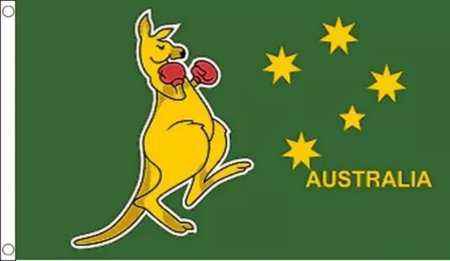 BOXING KANGAROO FLAG 2' x 3' - AUSTRALIAN NATIONAL SYMBOL - AUSTRALIA FLAGS 60 x