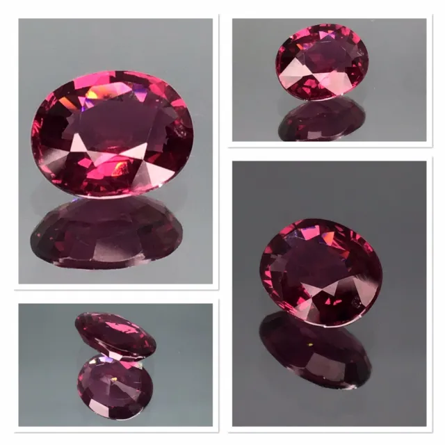 Rhodolight Garnet Pink Plum Gemstone Natural Vvs 1.60 Carat Untreated Oval
