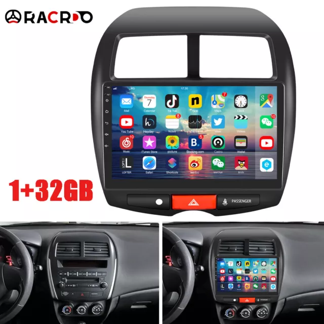 32G Für Mitsubishi ASX 2010-2016 10,1" Autoradio Android 13 GPS Navi WIFI BT RDS