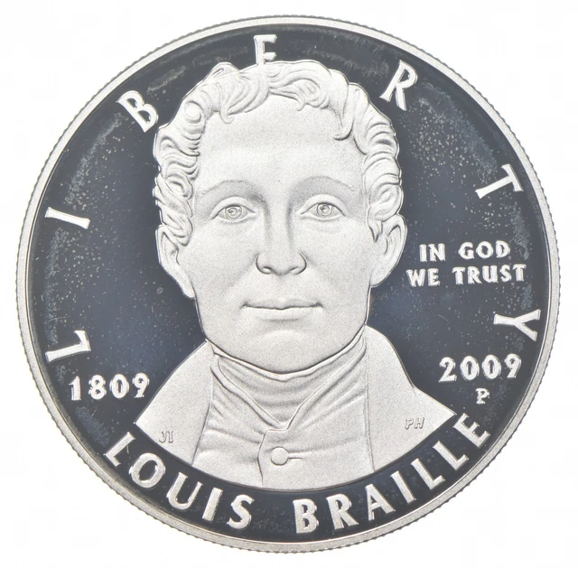 2009-P Proof Louis Braille Commemorative Silver Dollar $1 *0701