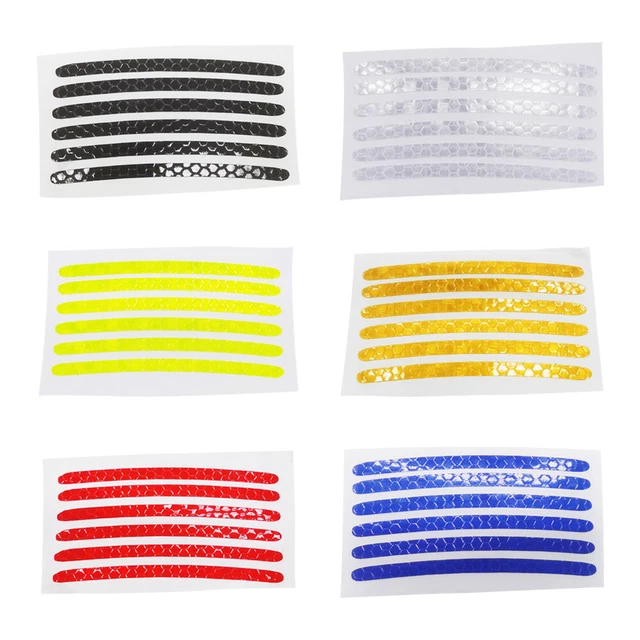 24pcs Wheel Hub Stickers Reflective Tire Rim Tape Strips for Bike Motorcycle Car