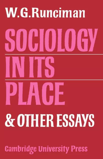 Runciman (u. a.) | Sociology in Its Place | Taschenbuch | Englisch (2010)