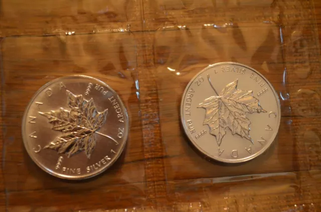 2002 BU 1 oz Canadian Silver Maple Leaf Coin Mint-Sealed, Low-Mintage Year