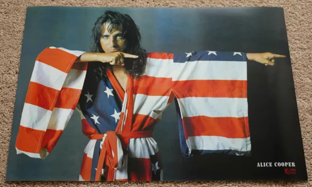 Alice Cooper poster Alice Cooper Billion Dollar Babies period USA flag poster !!