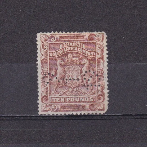 BRITISH SOUTH AFRICA COMPANY RHODESIA 1892, SG# 13, Perfins, Used
