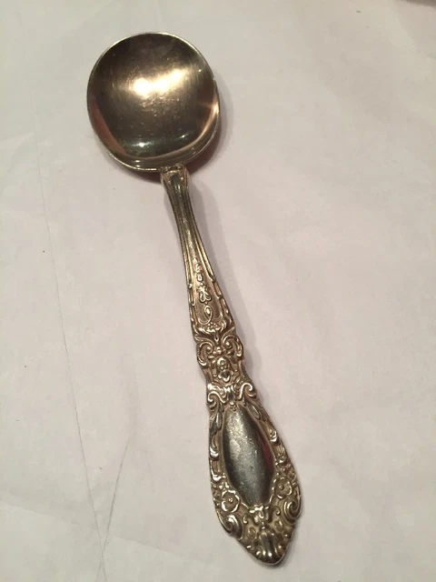 1950s Alvin Sterling Silver Prince Eugene Soup Gumbo Round Bowl Spoon 6 1/4”
