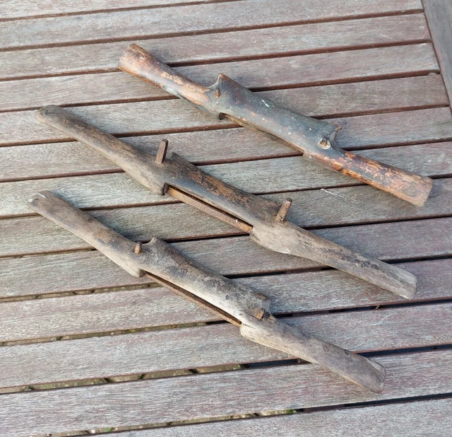 Vintage Wooden Spoke Shave with Blade x 3