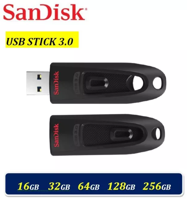 SanDisk 16GB 32GB 64GB 128GB 256GB ULTRA Unidad USB 3.0 flash Memoria 130MB ES