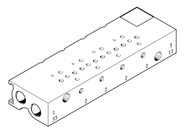 FESTO MHA1-PR6-3-M3-PI-PCB 197249 Manifold New
