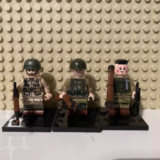 World War 2 BrickPanda US Airborne Squad Mini Figure Bundle Including Weapons