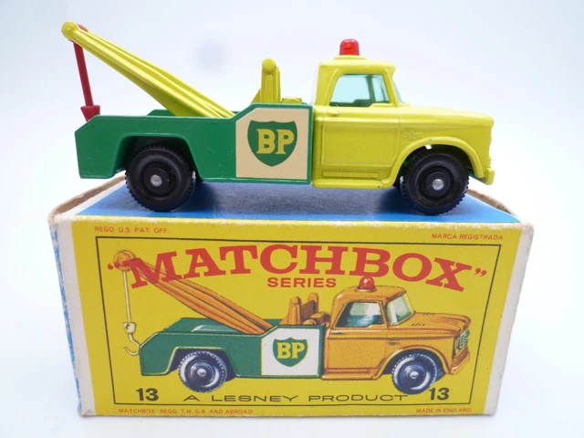 VINTAGE MATCHBOX LESNEY No.13d DODGE WRECK TRUCK IN ORIGINAL BOX 1965 VINTAGE MATCHBOX LESNEY No.13d DODGE WRECK TRUCK IN ORIGINAL BOX 1965