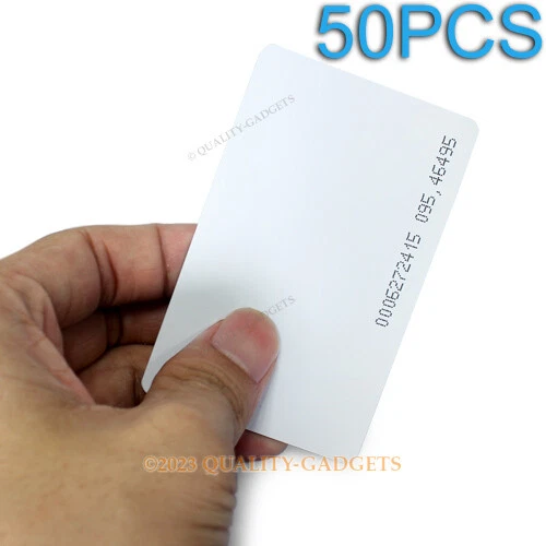 50 pezzi scheda ID RFID 125 KHZ sottile 0,8 mm spessore per controllo accessi ecc.