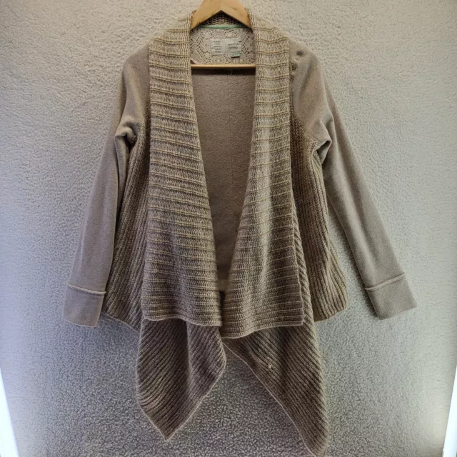 Anthropologie Saturday Sunday Sweater Womens Medium Brown Open Cardigan Knit