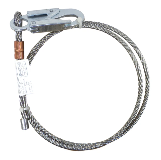 GEMTOR A627L 5/16& Stainless Steel Wire Rope Lifeline 6ft 3155 Snaphook & Stop £206.57