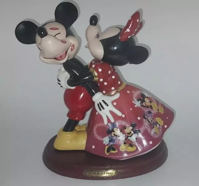 Bradford Edition "Once Upon a Kiss" Porcelain Figurine Mickey & Minnie Mouse 10"