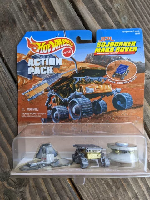 NIB Mattel Hot Wheels Action Pack JPL Sojourner Mars Rover Model Toy NASA