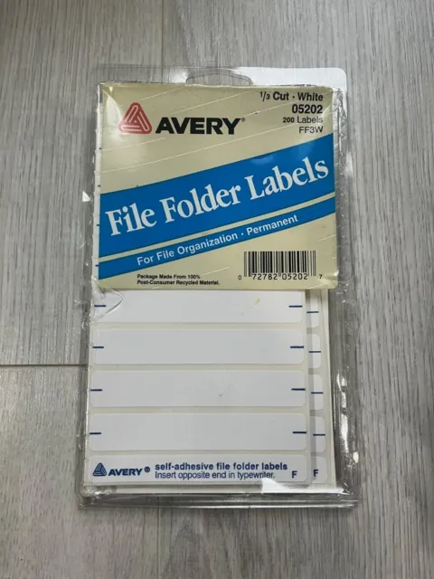 Avery (type)writable only File Folder Labels, 9/16 x 3 7/16, 200 Labels (05202)