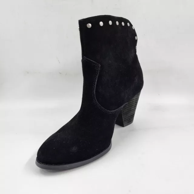 Splendid Esmae Studded High Heel Booties Women's 9 Black Cutout At Heel Pull On 3