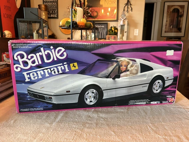 Vintage Barbie White Ferrari infinitessimal car