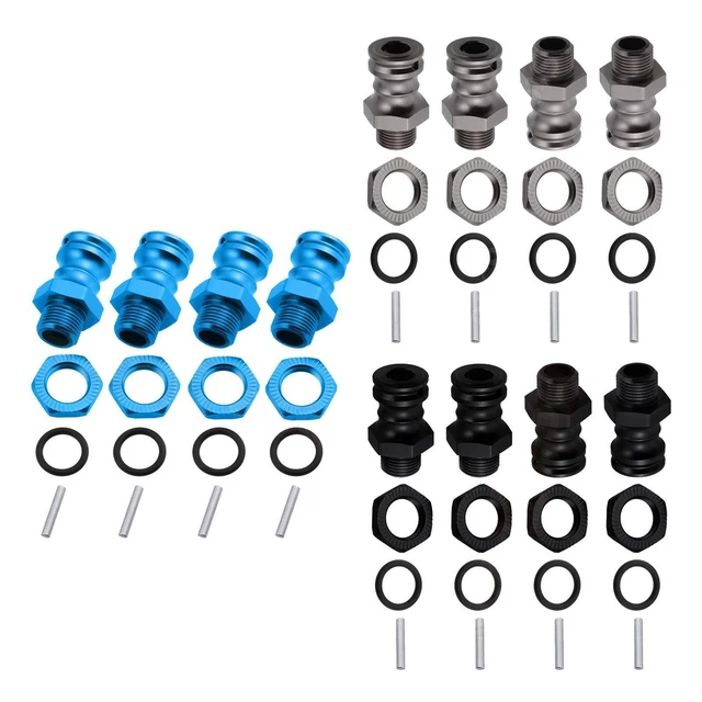 Adattatore Ruote RC 8mm A 12mm Adattatore Per Ruote RC Da 8mm A 12mm - Foro 4mm, Fibra Di Carbonio PETG Rinforzata, Colore Nero Adattatore Universale RC - Foto 8