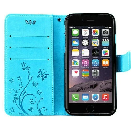 IPHONE Étui Portable pour Téléphone Etui Coque Fleurs Rabattable Livre Housse 6
