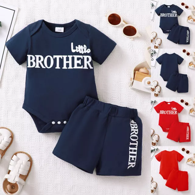 Newborn Baby Boys Romper Tops Shorts Pants Set Outfit Tracksuit Kids Clothes UK