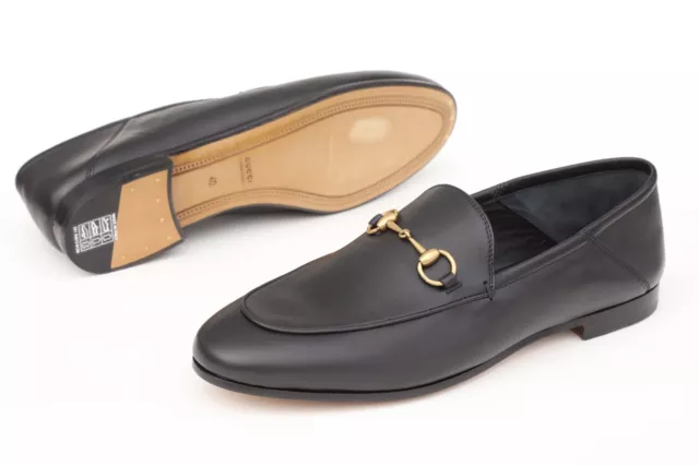 Gucci Women's Brixton Leather Horsebit Black Loafers  Sz 40 - US 10