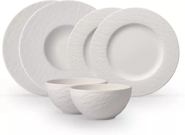 Villeroy & Boch Manufacture Rock Blanc Starter Set 6pcs - Plates & Bowls