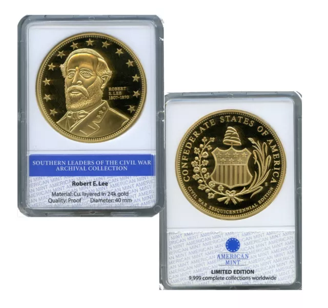 Robert E. Lee Archival Commemorative Coin Proof Lucky Money Value $99.95