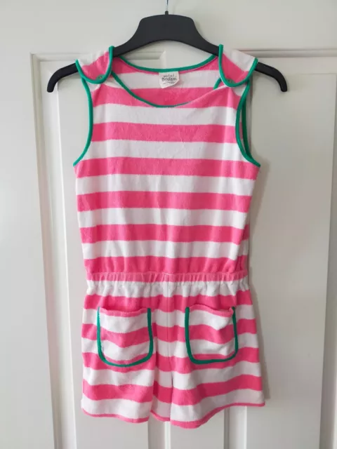 Mini Boden Girls Pink Striped Towelling Beach Dress age 11-12 years