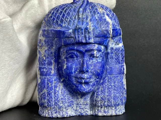 Lapis lazuli Head of EGYPTIAN GODDESS Queen Hatshepsut the most beautiful lady