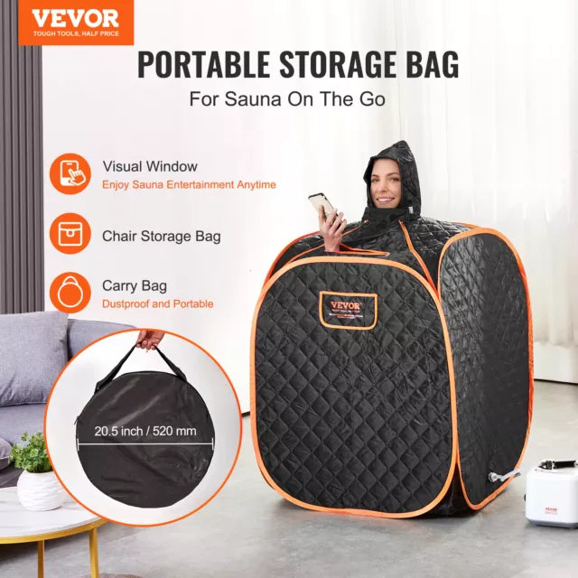 VEVOR Portable Steam Sauna Tent 2L 1000W Personal Spa Loss Weight Detox Therapy 2