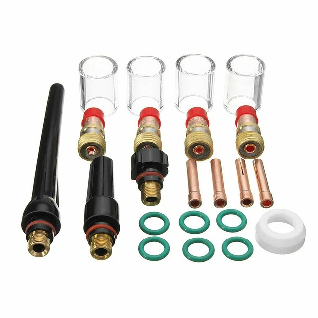 23Pcs TIG Welding Stubby Gas-Lens 10 Cup Kit For WP-17 WP-18 WP-26 TIG  Orches