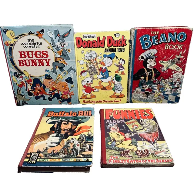 Children's Vintage Cartoon Comic Book Bundle Lot Hardcover Funnies Donald Duck