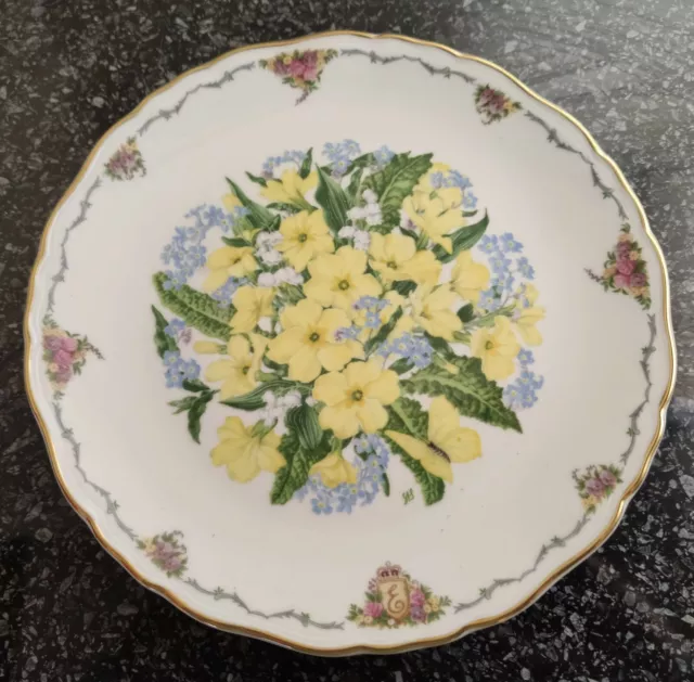 Royal Albert Collectors Plate The Queen Mother's Favourite Flowers Primroses COA