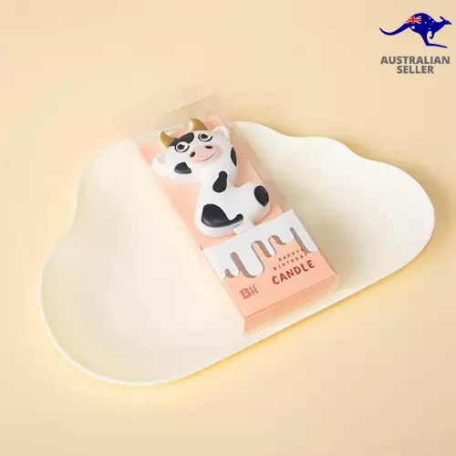 2nd Birthday Cow Candle Party Animal Decor | Number 2