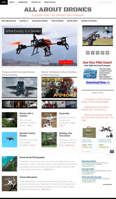 [NEW DESIGN] * DRONES * blog niche website business for sale AUTOMATIC CONTENT! 2