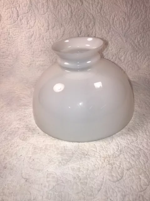 Vtg 10" Fitter Flat Top Rayo Lamp Shade White Opal Milk Glass Aladdin B&H
