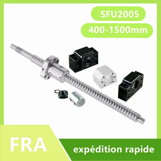 SFU2005 400-1500mm Vis à billes Palier fixe/accouplement/ logement décrou set FR
