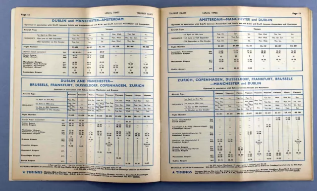 Aer Lingus Airline Timetable Summer 1962 Irish Air Lines Route Map Viscount 2