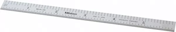 Mitutoyo 6" Long, 1/50, 1/10" and 0.5, 1mm Graduation, Flexible Stainless Ste...