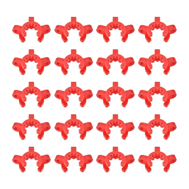 Lab Joint Clip Plastic Clamp for 19/22 or 19/38 Glass Taper Joints Red 20Pcs