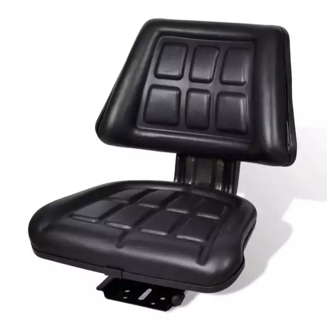 vidaXL Tractor Seat w/ Backrest Black Slide Track Steel/PVC Compact Mower
