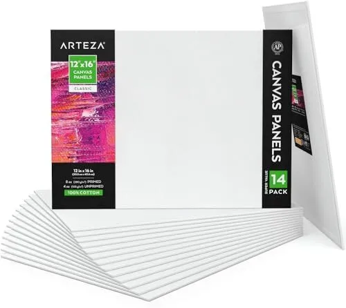 7-Pack Stretched Canvas Boards Panels Art Canvases for Painting