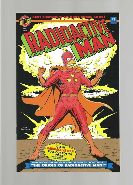 Radioactive Man #1 (Bongo, 1993) CGC 9.6, Poster Intact, Bongo Comics, Direct ED 5