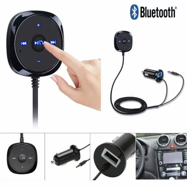 Bluetooth AUX USB Charger Car Kit 3.5mm Adapter Handsfree Audio Music Receiver 3