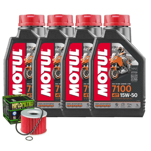 Huile Kit De Découpe Motul 7100 15W50 + Filtre Pour Kawasaki KZ1000 P24 Police