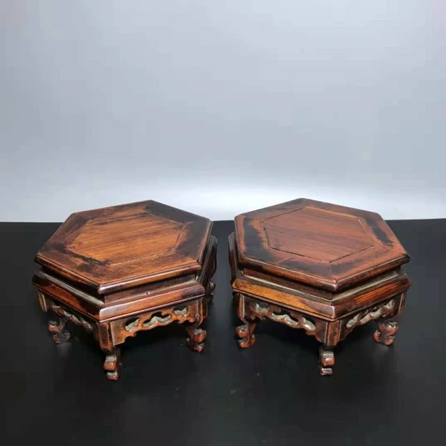 Chinese Natural Rosewood Hand-carved Exquisite Base Statues 7189